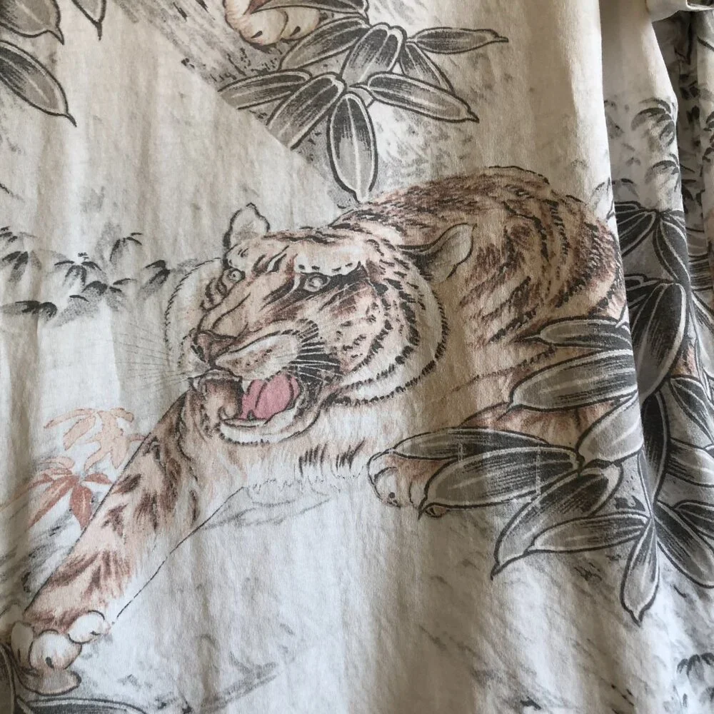 ALLSAINTS Chokai SS Crew Neck T-Shirt Oversized Fit Tiger Print Mens S Portugal - Picture 6 of 12
